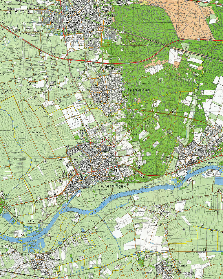 Afbeelding van het boek Topografische kaart 39F Wageningen (1985)