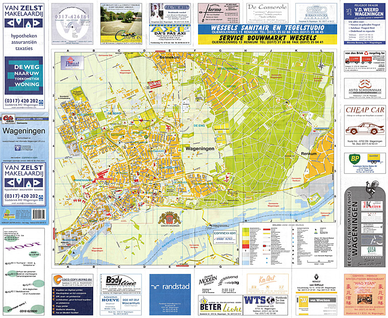 Afbeelding van het boek Citoplan plattegrond - 5e editie. Gemeente Wageningen. Centrumkaart en overzichtskaart met informatie Wageningen UR